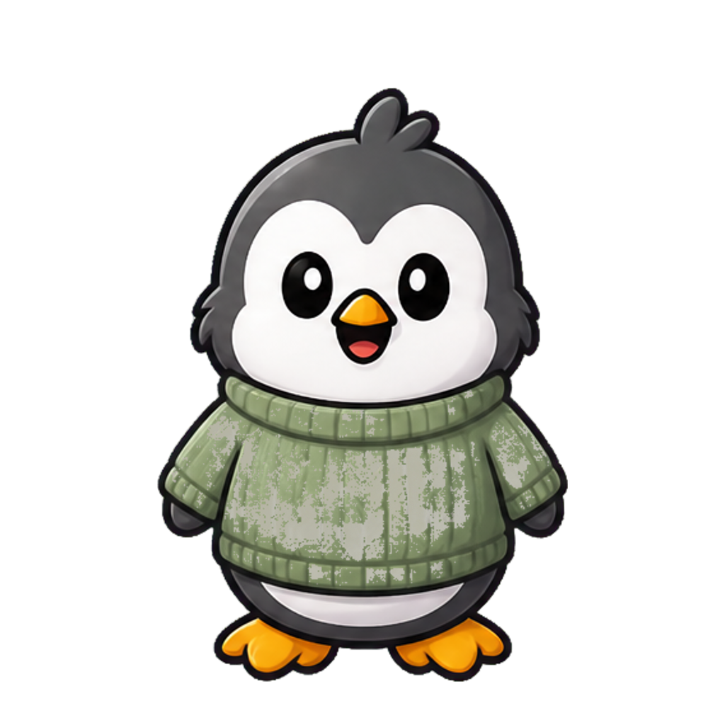 A fully grown Peppin wearing the sweater it earned